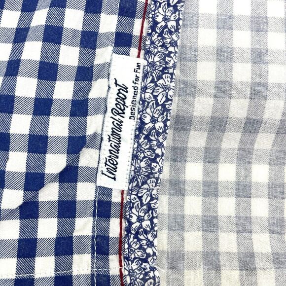 International Report Designed for Fun Blue Gingham Button Shirt Floral Accent L - Picture 3 of 12